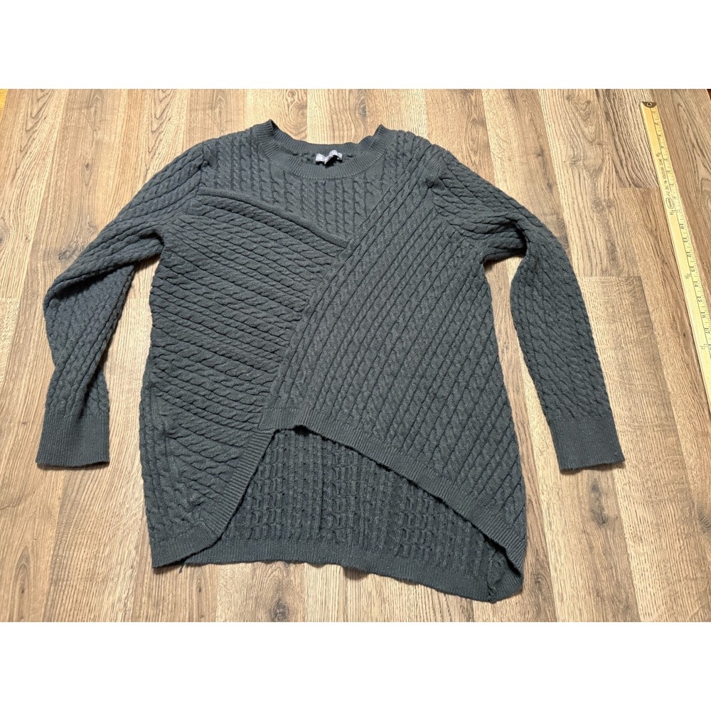 Evolution Sweater, Women's Size XL, Green, Cable-Knit, V-neck, Pullover